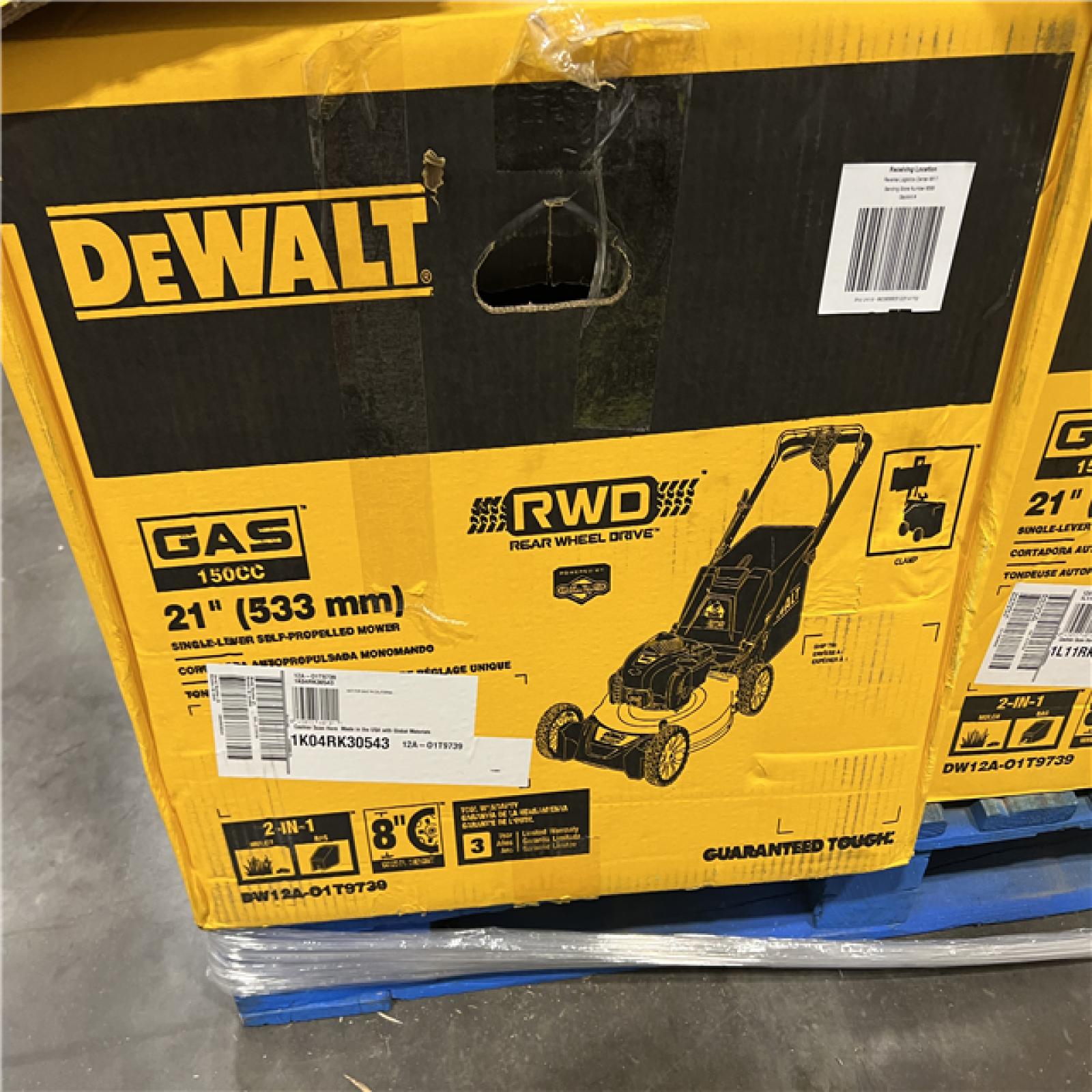 Dallas Location - As-Is DEWALT 21 in. 150cc Briggs and Stratton 625ex Engine Rear Wheel Drive 2-in-1 Gas Self Propelled Walk Behind Lawn Mower