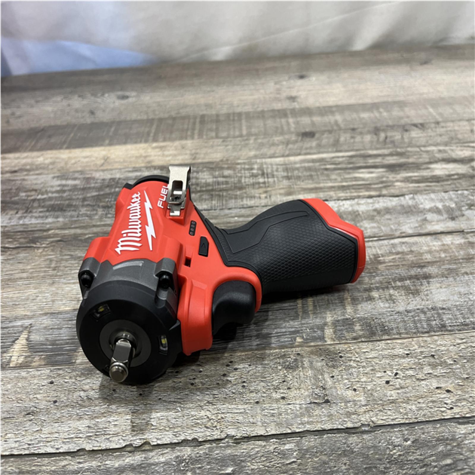 AS-IS Milwaukee FUEL 12V Li-Ion Brushless Cordless Stubby 3/8 in. Impact Wrench Kit