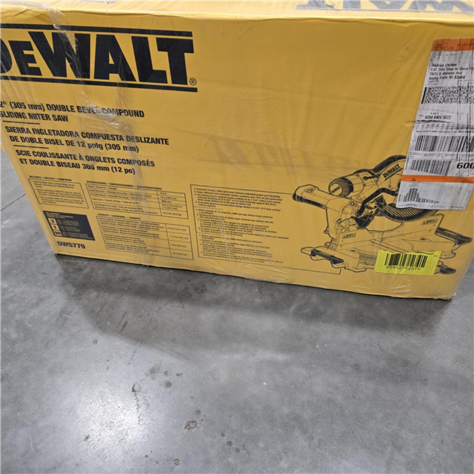 NEW DEWALT 15 Amp Corded 12 in. Double Bevel Sliding Compound Miter Saw, Blade Wrench and Material Clamp