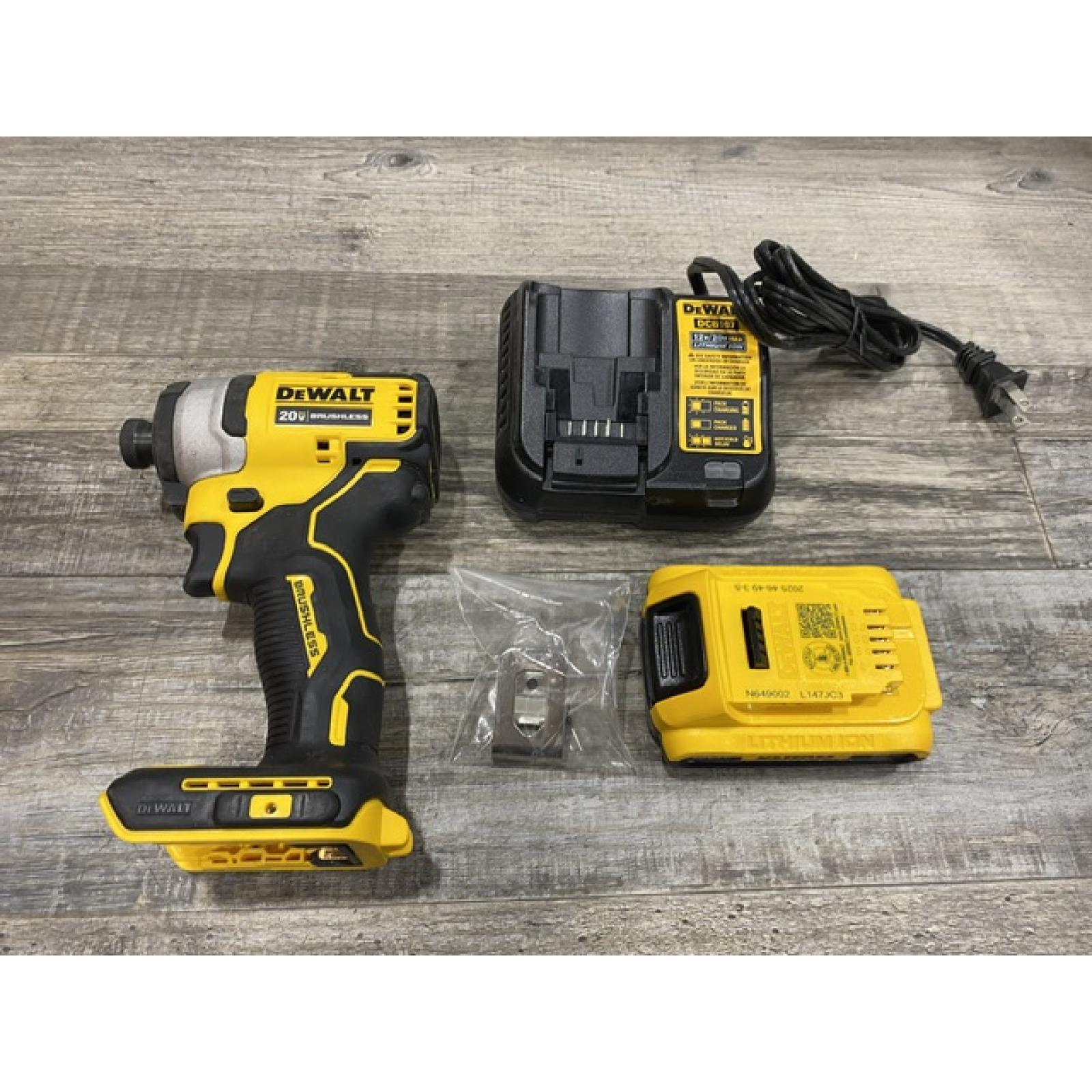 AS-IS DEWALT Atomic 20V Max Lithium-Ion Brushless Cordless Compact 1/4 in. Impact Driver Kit