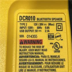 AS-IS DEWALT 20V MAX Cordless Bluetooth Speaker (Tool Only)