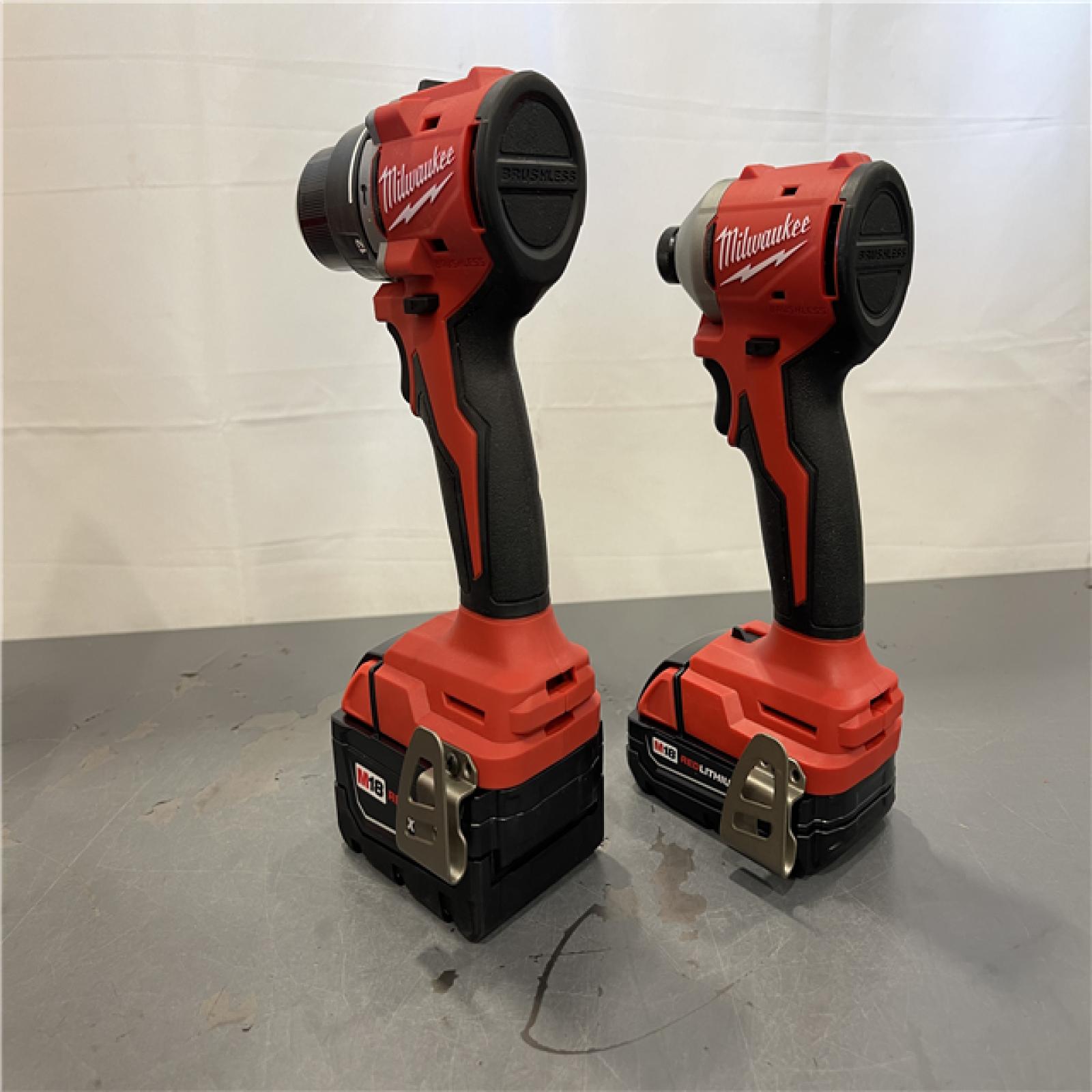 AS-IS - Milwaukee M18 18-Volt Lithium-Ion Brushless Cordless Compact Hammer Drill/Impact Combo Kit