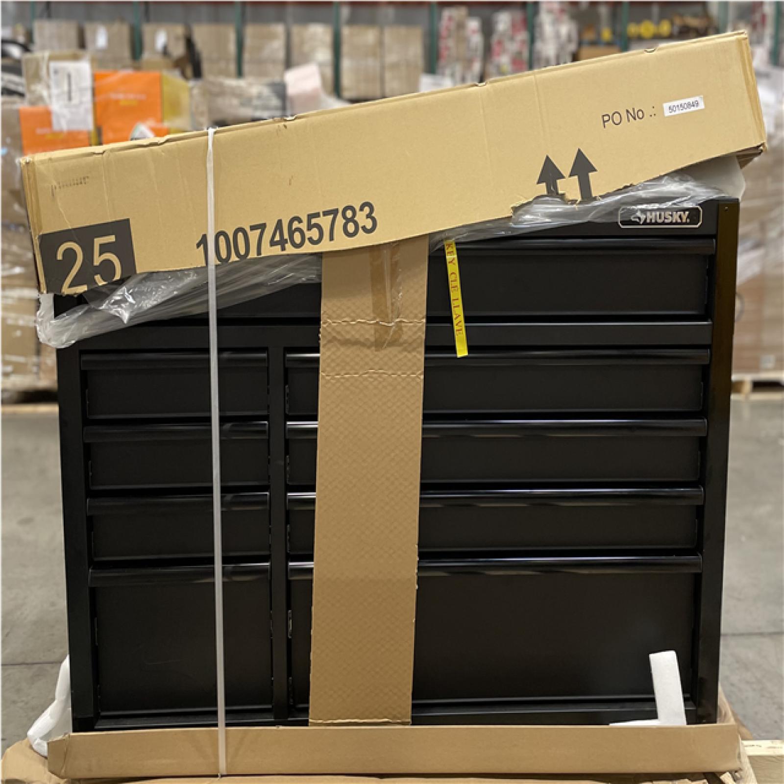 DALLAS LOCATION- HUSKY Heavy-Duty 52 in. 9-Drawer Matte Black Rolling Tool Cabinet