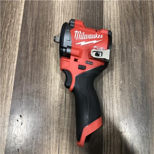 AS-IS Milwaukee FUEL 12V Lithium-Ion Brushless Cordless Stubby 3/8 in. Impact Wrench (Tool-Only)