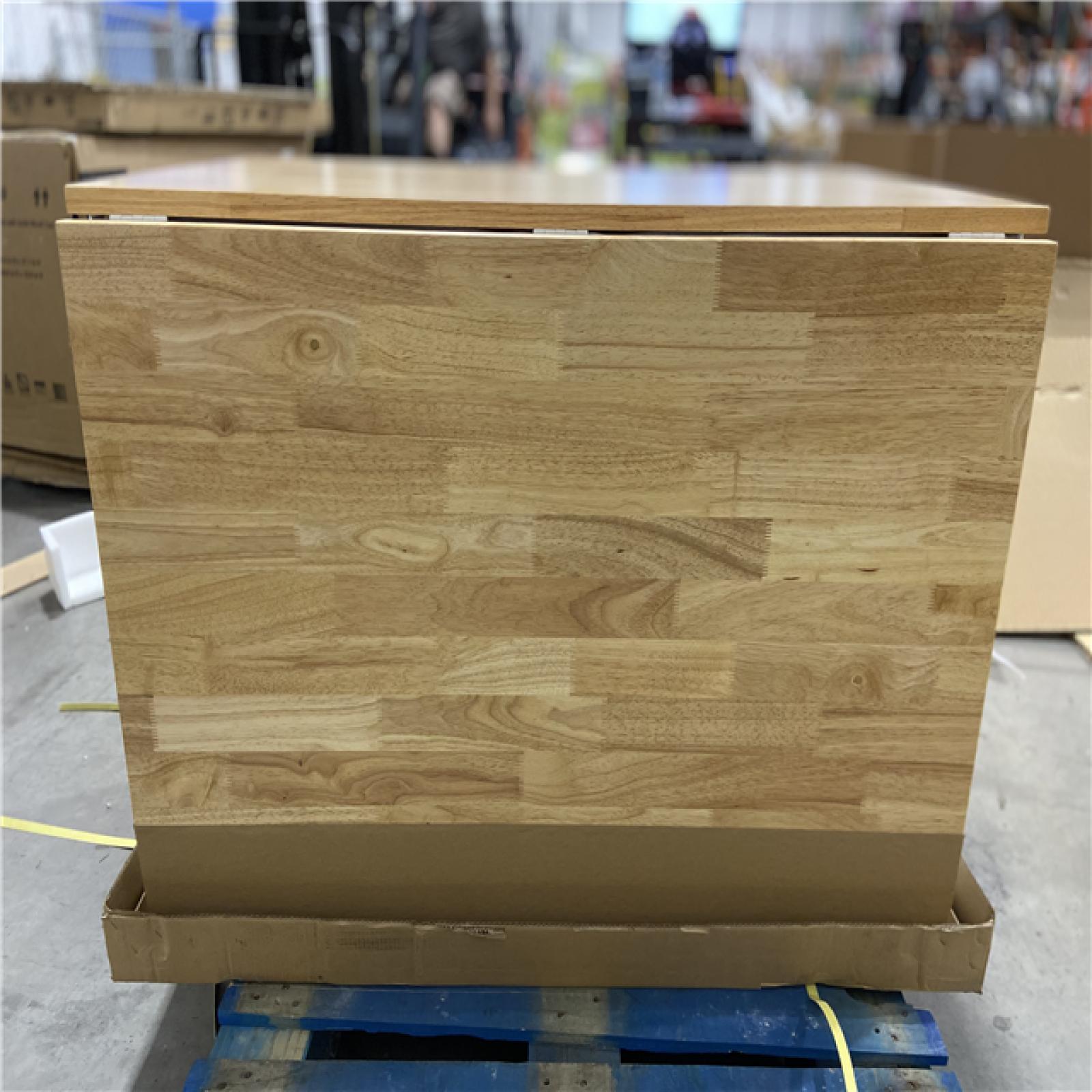 DALLAS LOCATION - Husky Tool Storage 46 in. W x 51 in. D Standard Duty Gloss White Mobile Workbench Cabinet with Solid Wood Top