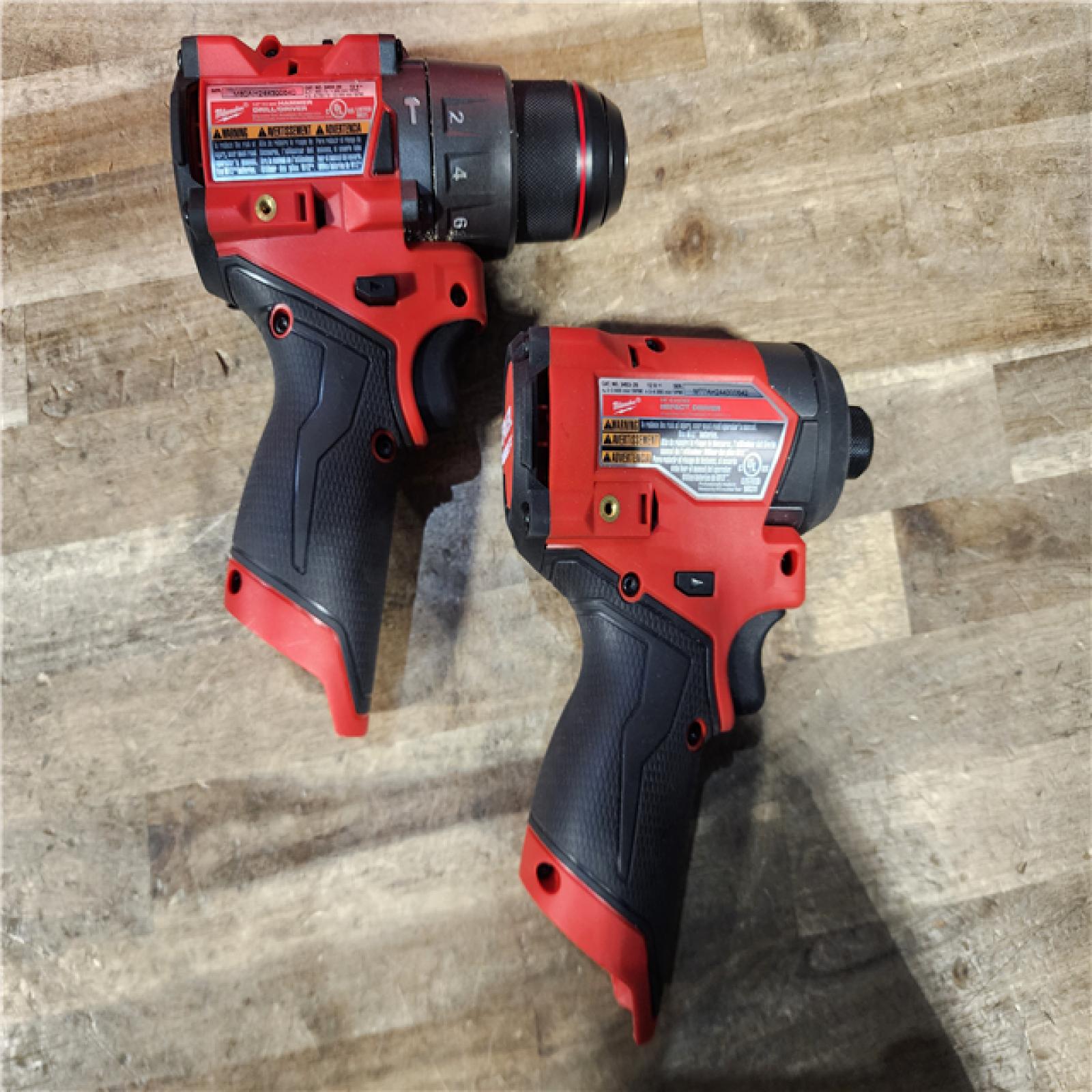HOUSTON LOCATION - AS-IS Milwaukee FUEL 12-Volt Lithium-Ion Brushless Cordless Hammer Drill and Impact Driver Combo Kit
