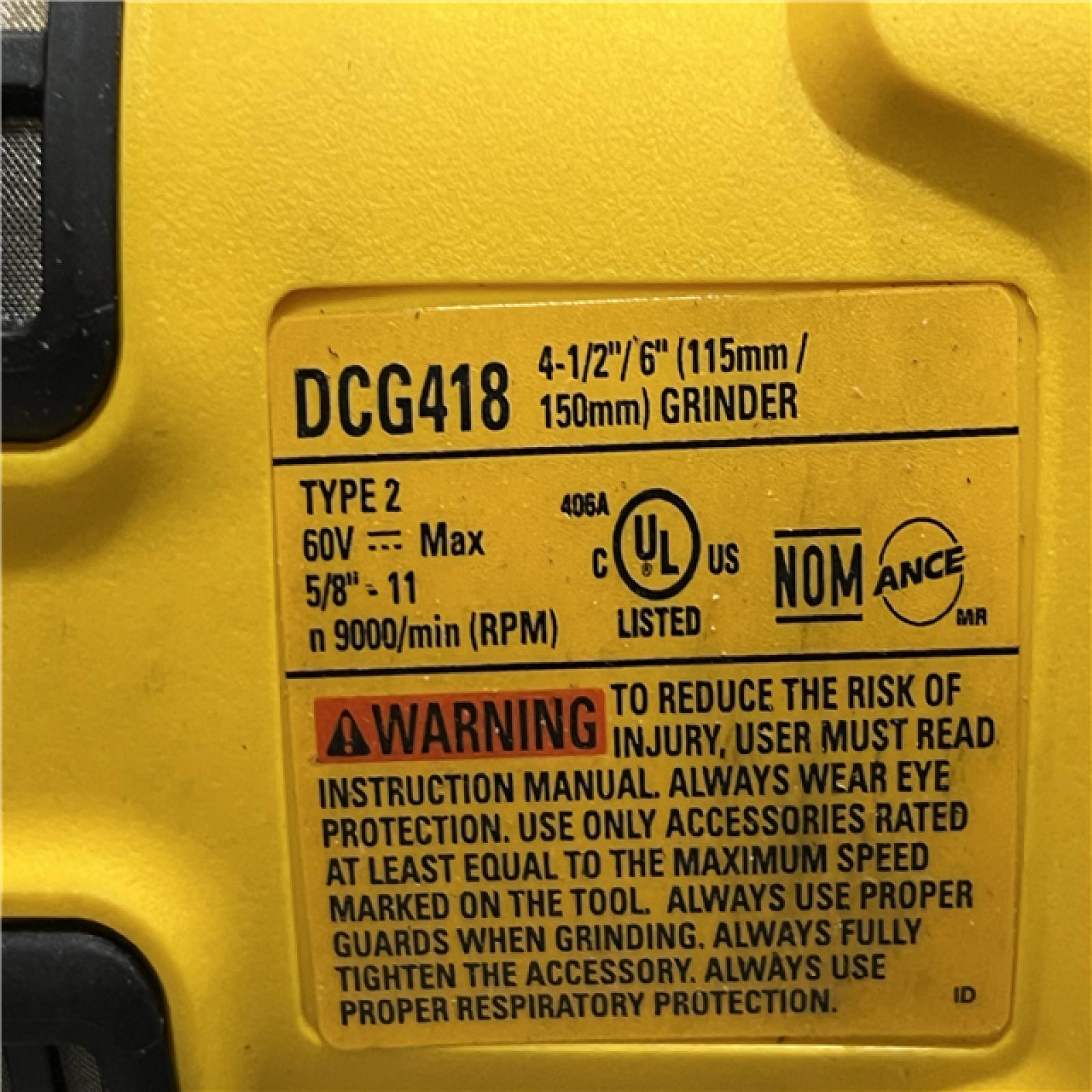 AS-IS DEWALT FLEXVOLT 60V MAX Cordless Brushless 4.5 in. to 6 in. Small Angle Grinder with Kickback Brake (Tool Only)