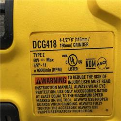 AS-IS DEWALT FLEXVOLT 60V MAX Cordless Brushless 4.5 in. to 6 in. Small Angle Grinder with Kickback Brake (Tool Only)