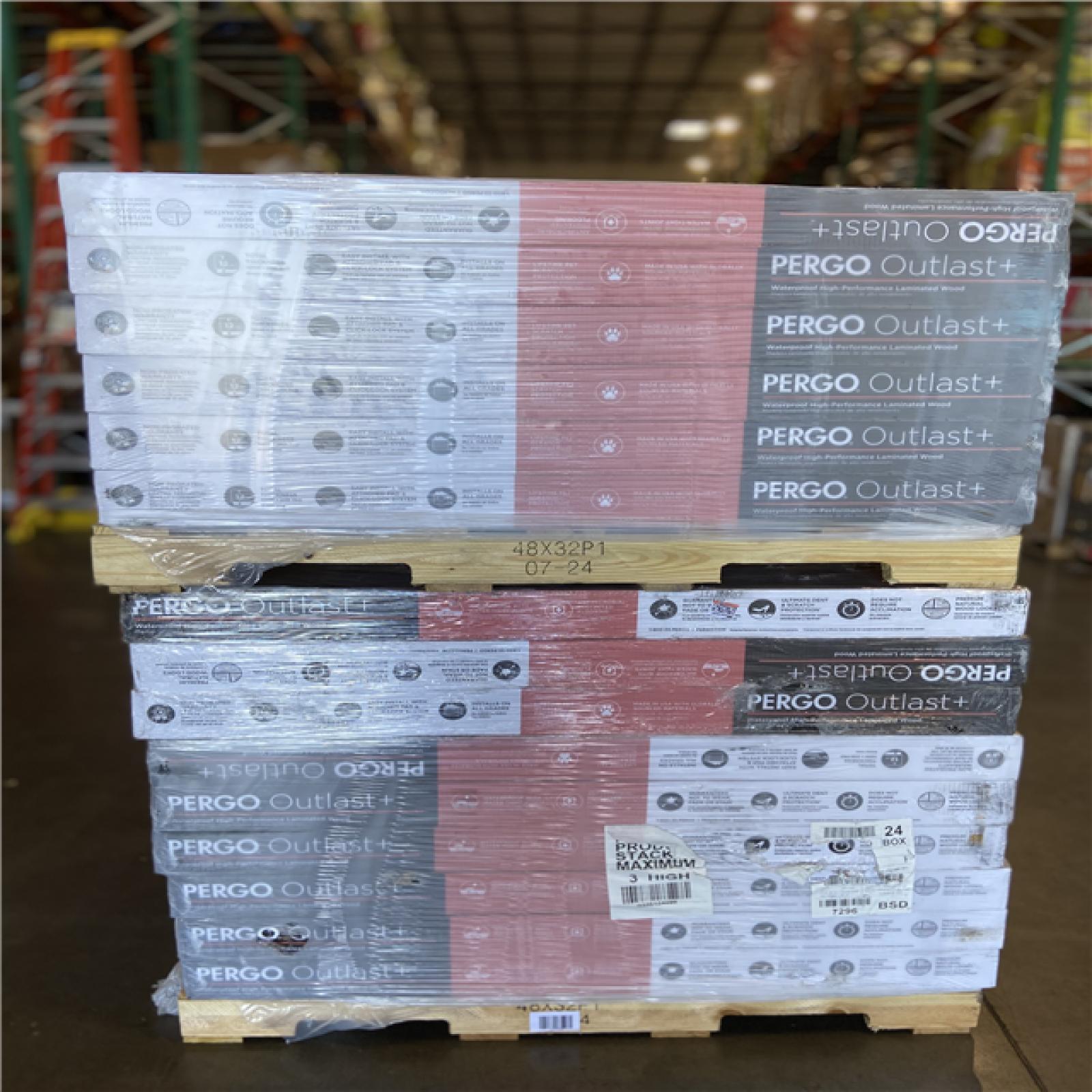 DALLAS LOCATION - Pergo Outlast+ Hobbs Amber Hickory 12 mm T x 7.4 in. W Waterproof Laminate Wood Flooring (19.63 sq.ft./case) - 60 CASES