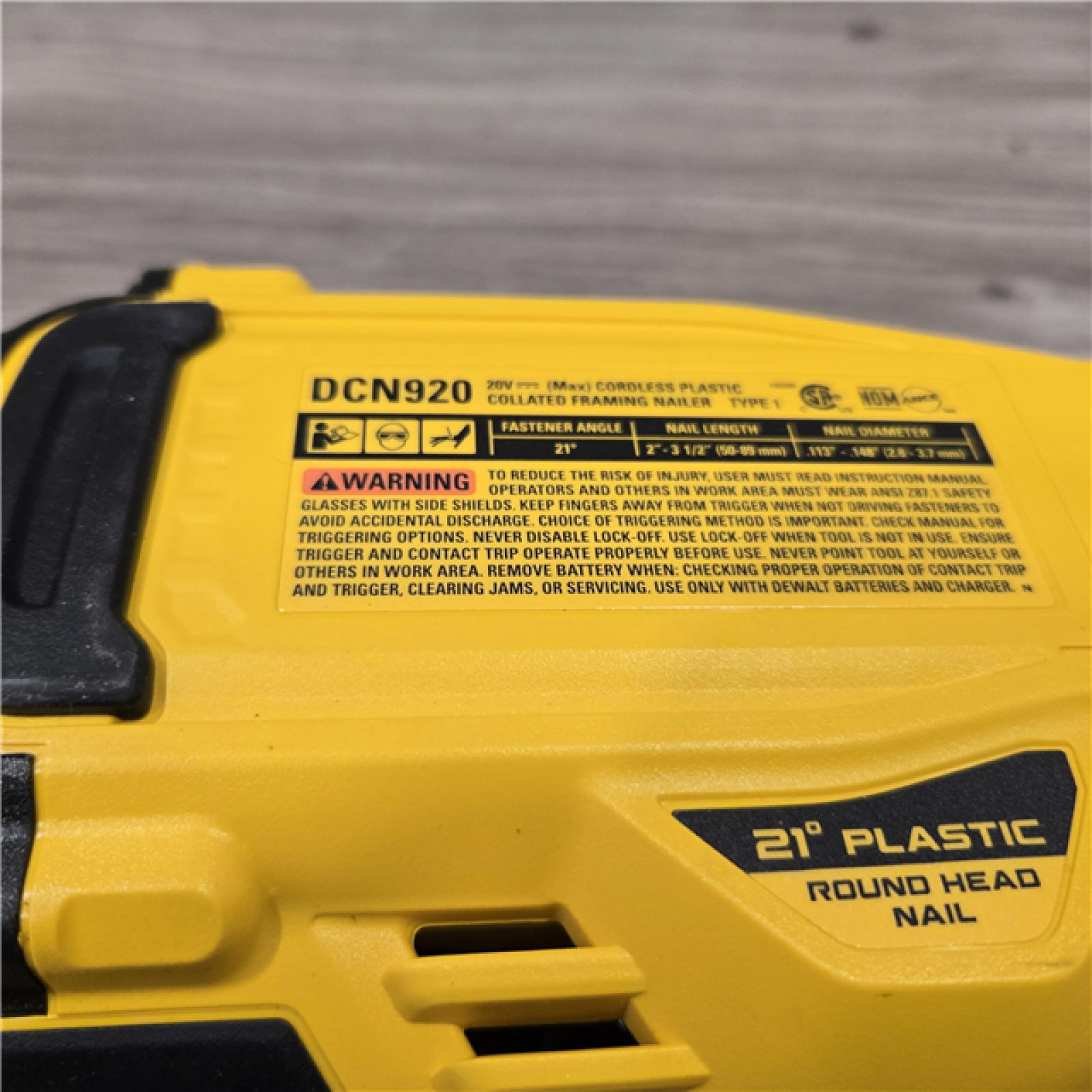 AS-IS DEWALT 20-Volt 21° Cordless Framing Nailer (Tool-Only)