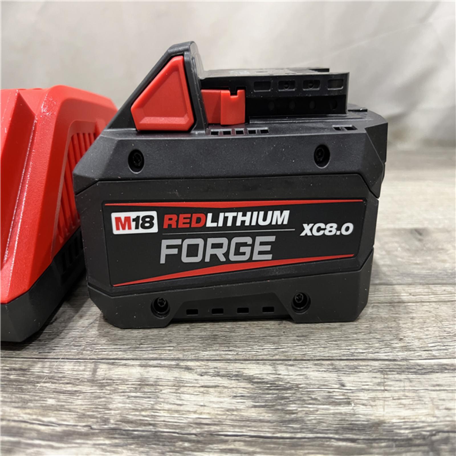 AS-IS Milwaukee 18-Volt Lithium-Ion REDLITHIUM FORGE Starter Kit with 8.0Ah Battery and Rapid Charger