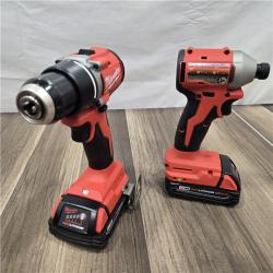 GOOD Milwaukee M18 18V Lithium-Ion Brushless Cordless Compact Drill/Impact Combo Kit (2-Tool) W/(2) 2.0 Ah Batteries, Charger & Bag