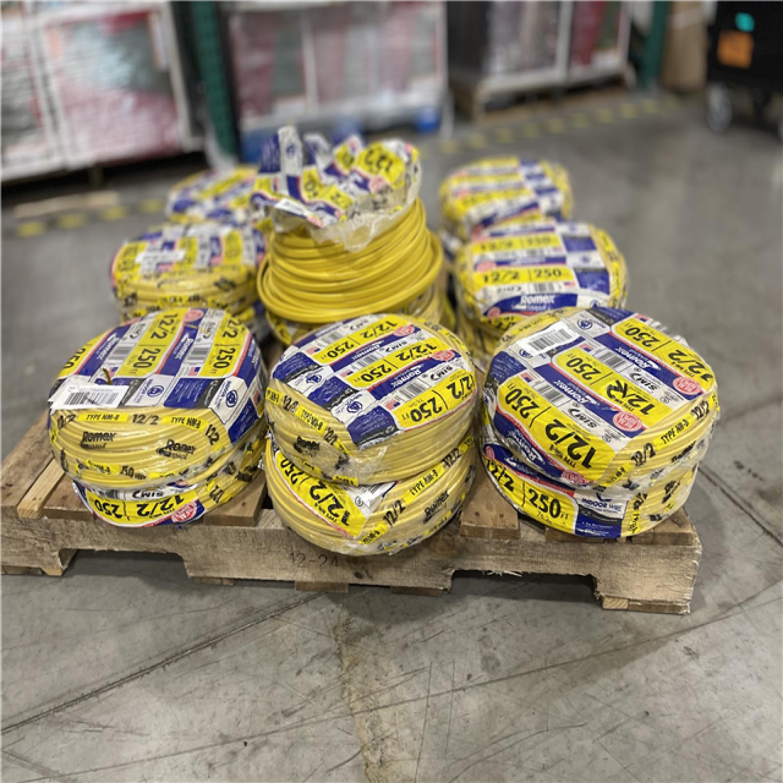 DALLAS LOCATION - Southwire 250 ft. 12/2 Solid Romex SIMpull CU NM-B W/G Wire PALLET-(18 UNITS)