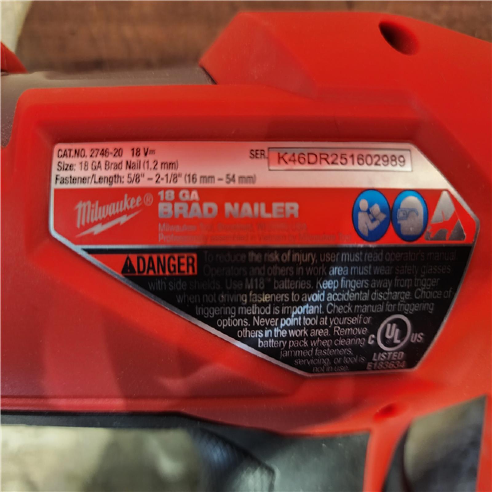 HOUSTON LOCATION - AS-IS Milwaukee FUEL 18-Volt Lithium-Ion Brushless Cordless Gen II 18-Gauge Brad Nailer (Tool-Only)