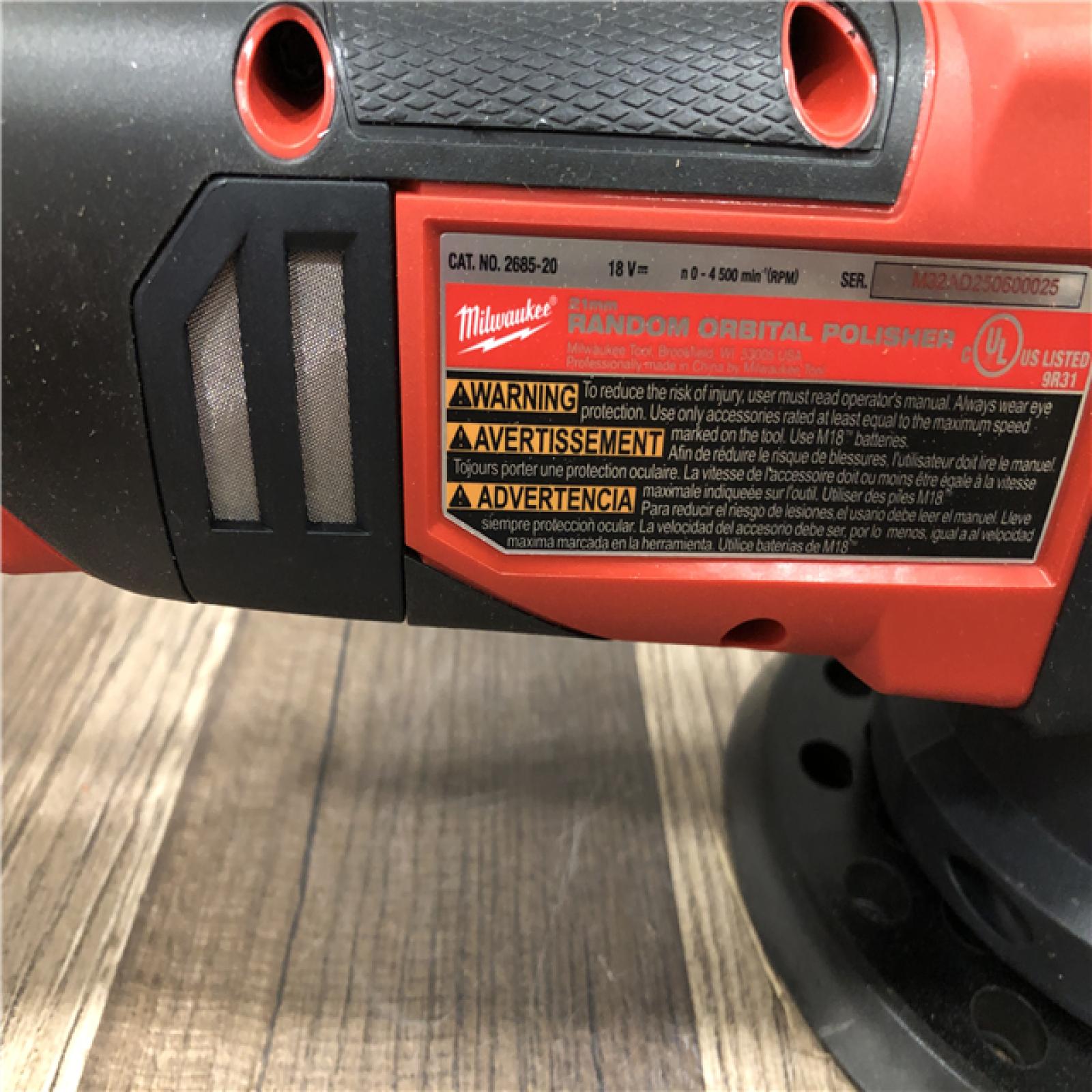 AS-IS Milwaukee FUEL18V Lithium-Ion Brushless Cordless 21MM DA Polisher (Tool-Only)