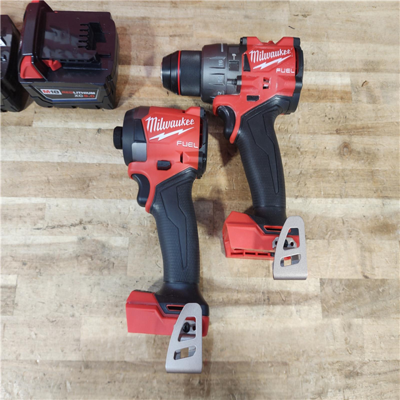 HOUSTON LOCATION - AS - IS Milwaukee FUEL 18V Lithium-Ion Brushless Cordless Hammer Drill and Impact Driver Combo Kit