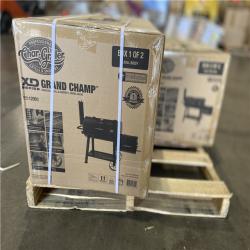 DALLAS LOCATION - Char-Griller Grand Champ Charcoal Grill and Offset Smoker in Black