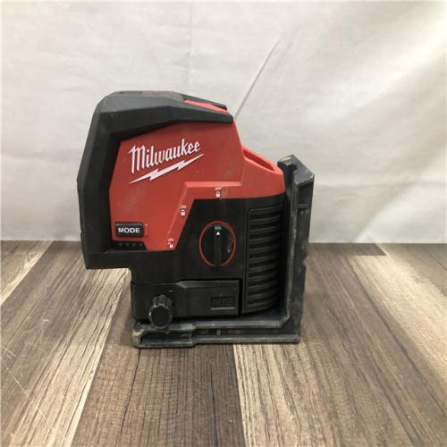 AS-IS Milwaukee 12-Volt Lithium-Ion Cordless Green 125 ft. Cross Line and Plumb Points Laser Level (Tool-Only)