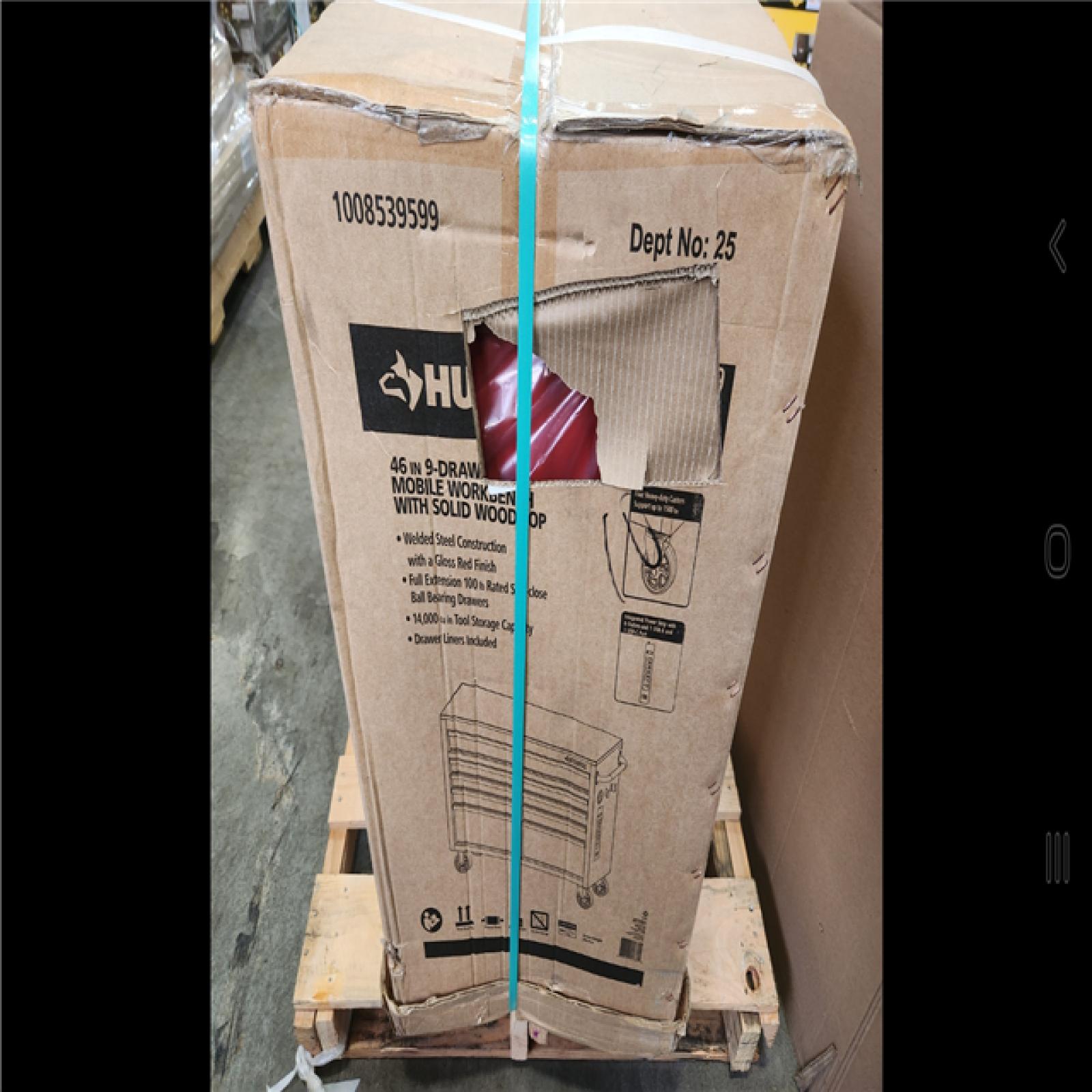 Phoenix NEW Husky Tool Storage 46 in. W x 18 in. D 9-Drawer Gloss Red Mobile Workbench Cabinet