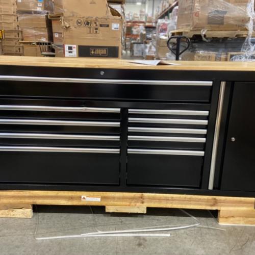 DALLAS LOCATION -Husky Tool Storage 72 in. W Standard Duty Gloss Black Mobile Workbench Tool Chest