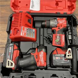 AS-IS Milwaukee M18 FUEL 18V Lithium-Ion Brushless Cordless Hammer Drill and Impact Driver Combo Kit (2-Tool) with 2 Batteries