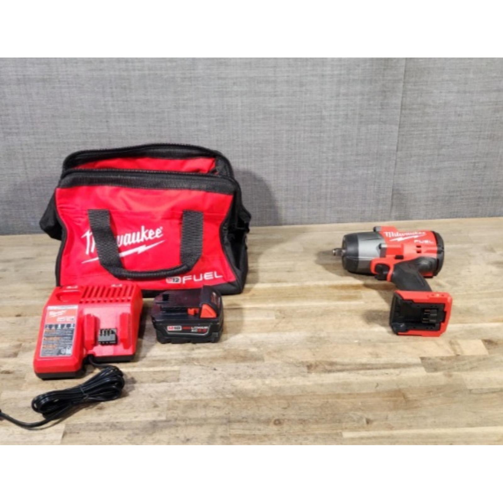 HOUSTON LOCATION - AS-IS Milwaukee M18 1/2 in. Cordless Brushless High Torque Impact Wrench Kit (Battery & Charger)