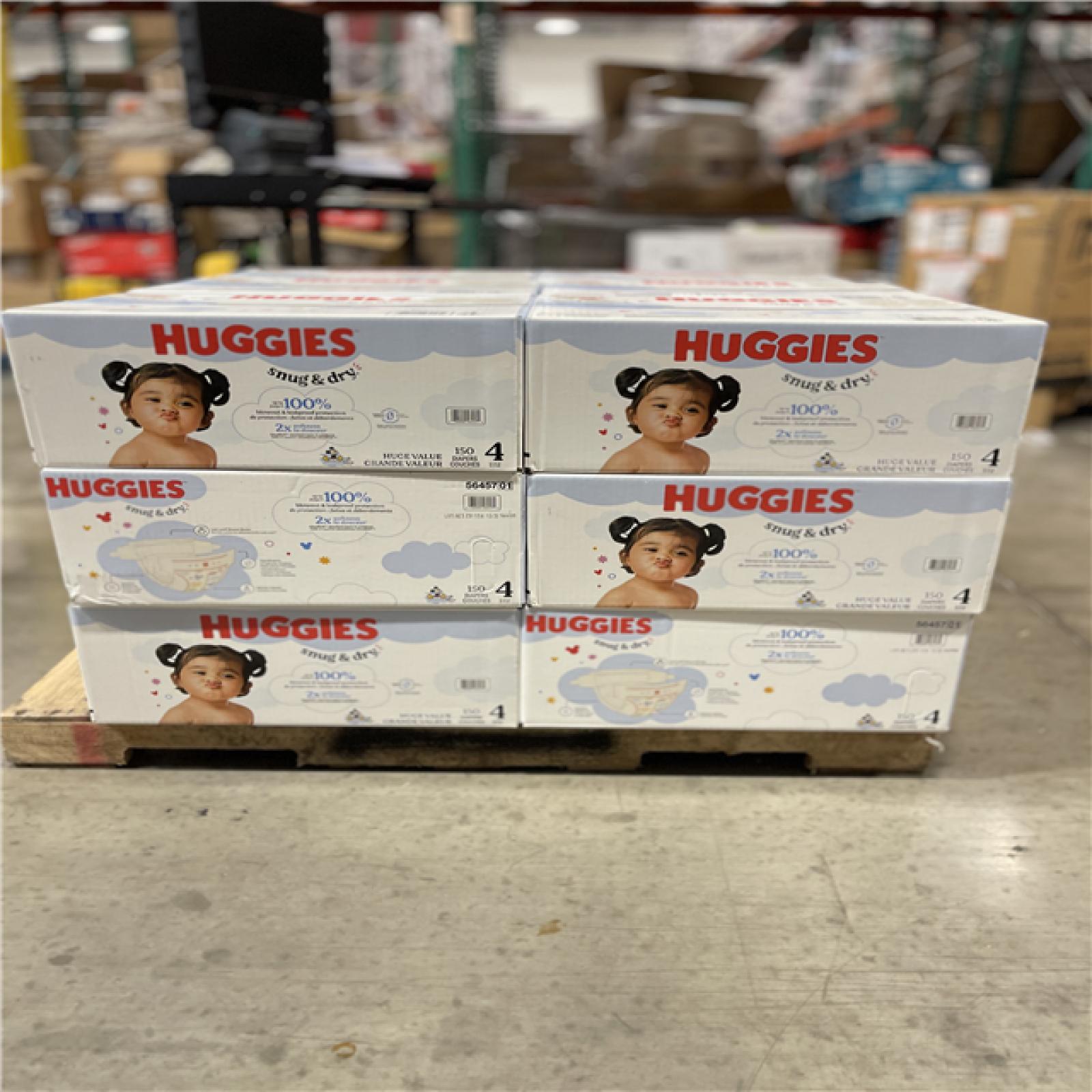 DALLAS LOCATION- NEW!- Huggies 150 Count Size 4 Snug & Dry Baby Diapers (18 UNITS)