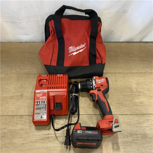 AS-IS Milwaukee 18V Lithium-Ion Brushless Cordless 1/2 in. Compact Drill/Driver with Kit