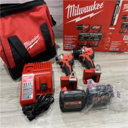 AS-IS Milwaukee M18 18V Lithium-Ion Brushless Cordless Compact Drill/Impact Combo Kit