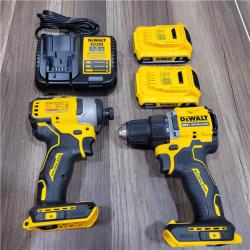 AS-IS Dewalt 20V MAX ATOMIC Brushless Compact Lithium-Ion 1/2 in. Cordless Drill Driver and 1/4 in. Impact Driver Combo Kit with 2 Batteries 2 Ah