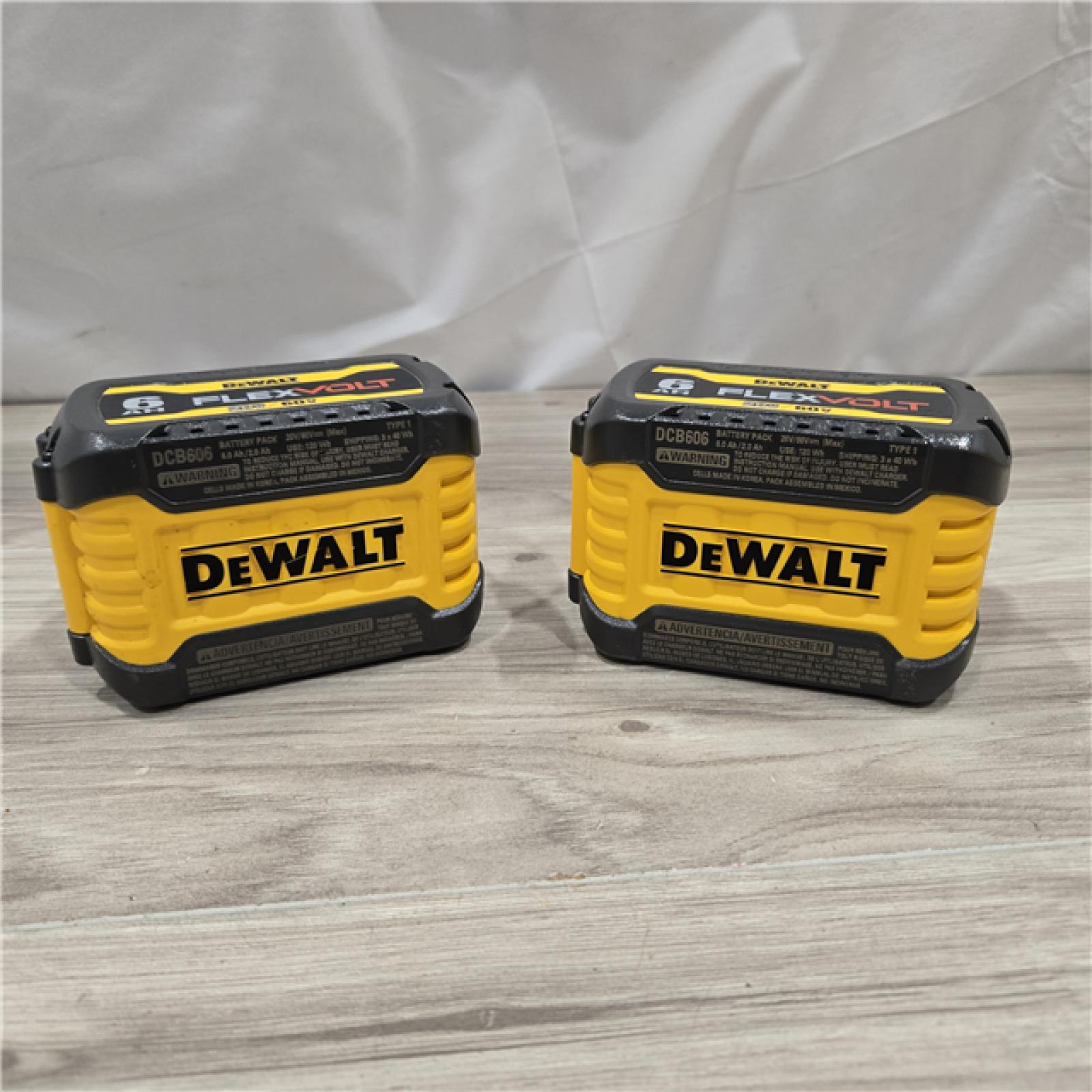 AS-IS DEWALT FLEXVOLT 20-Volt/60-Volt MAX Lithium-Ion 6.0Ah Battery Pack (2-Pack)