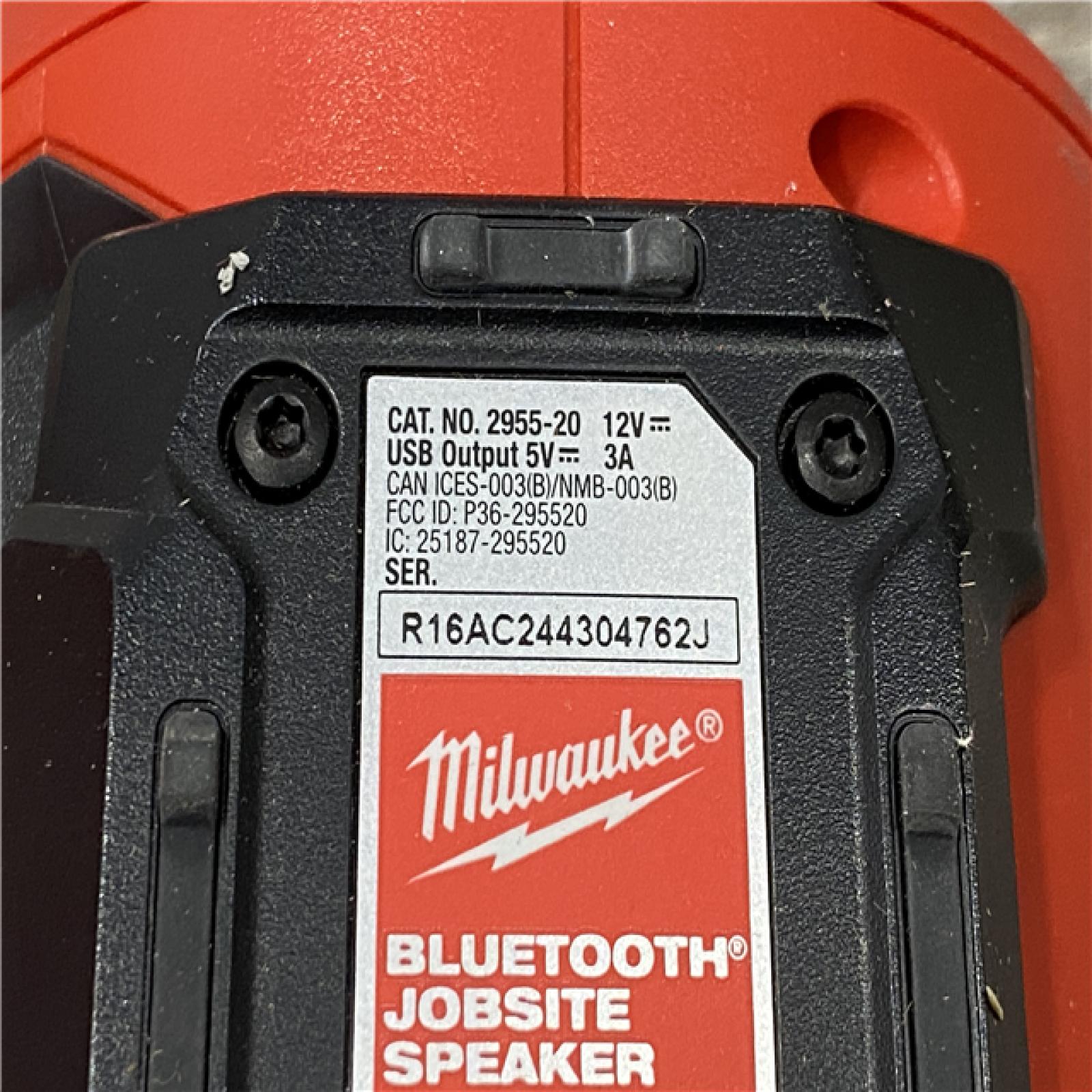 AS-IS Milwaukee 12-Volt Lithium-Ion Cordless Bluetooth Jobsite Speaker with PACKOUT Compatibility