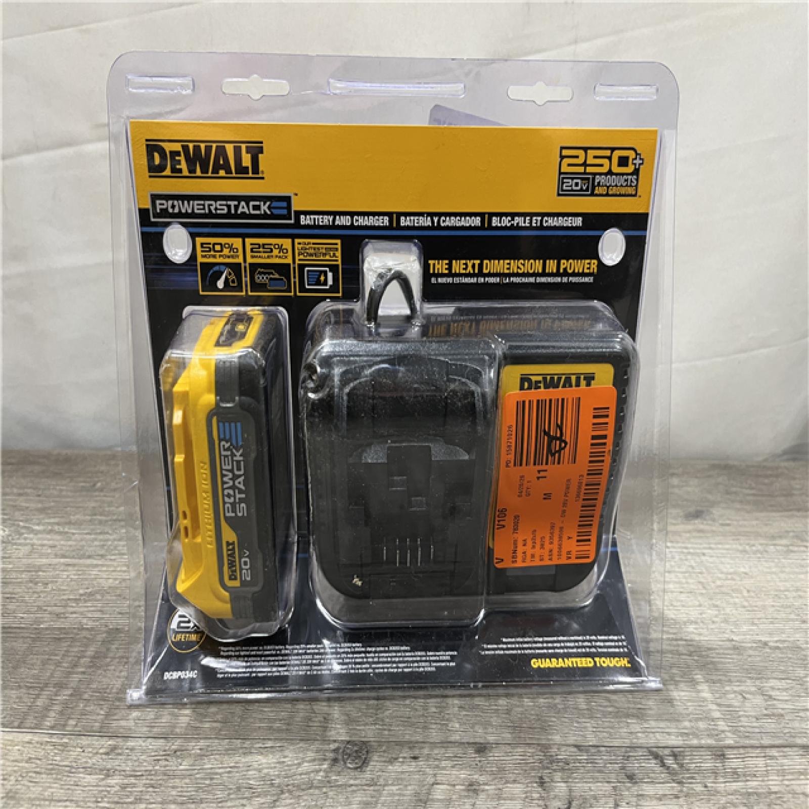 NEW - DEWALT 20V MAX XR POWERSTACK Lithium-Ion Battery Starter Kit with 1.7Ah Battery and Charger