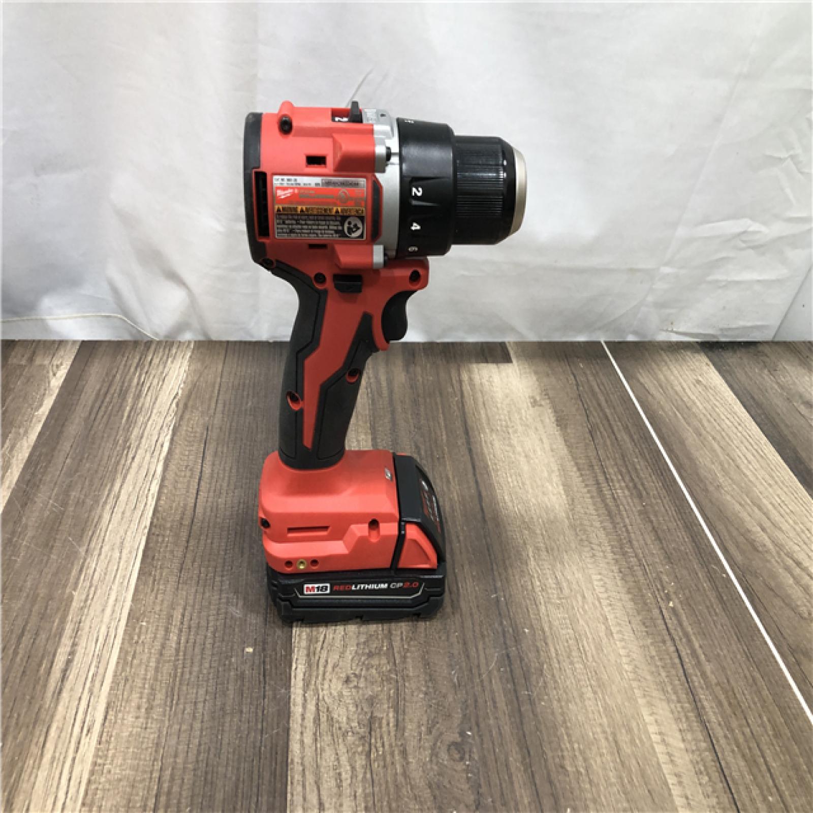 AS-IS Milwaukee 18V Lithium-Ion Brushless Cordless 1/2 in. Compact Drill/Driver Kit