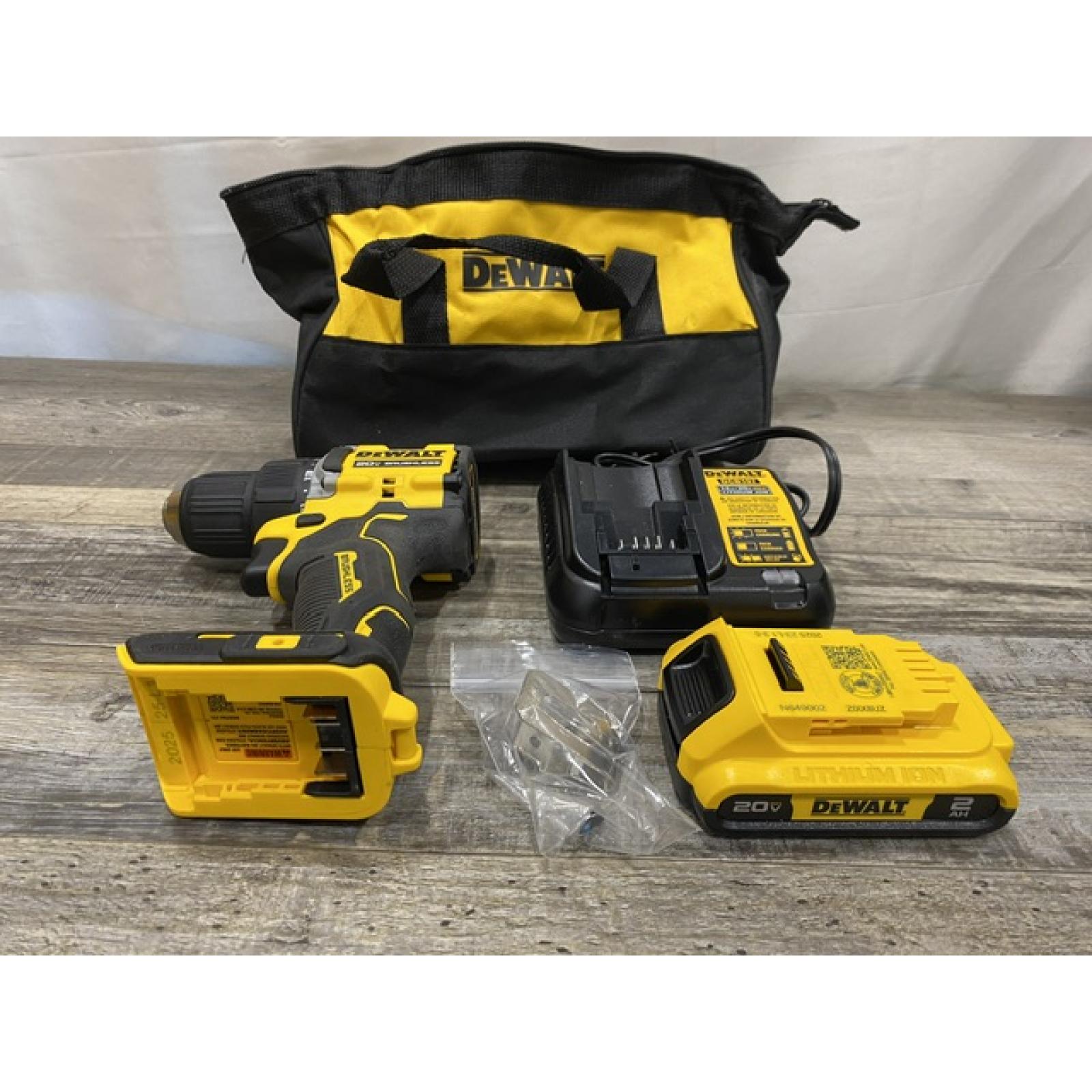 AS-IS DEWALT Atomic 20V Lithium-Ion Cordless Compact 1/2 in. Drill/Driver Kit
