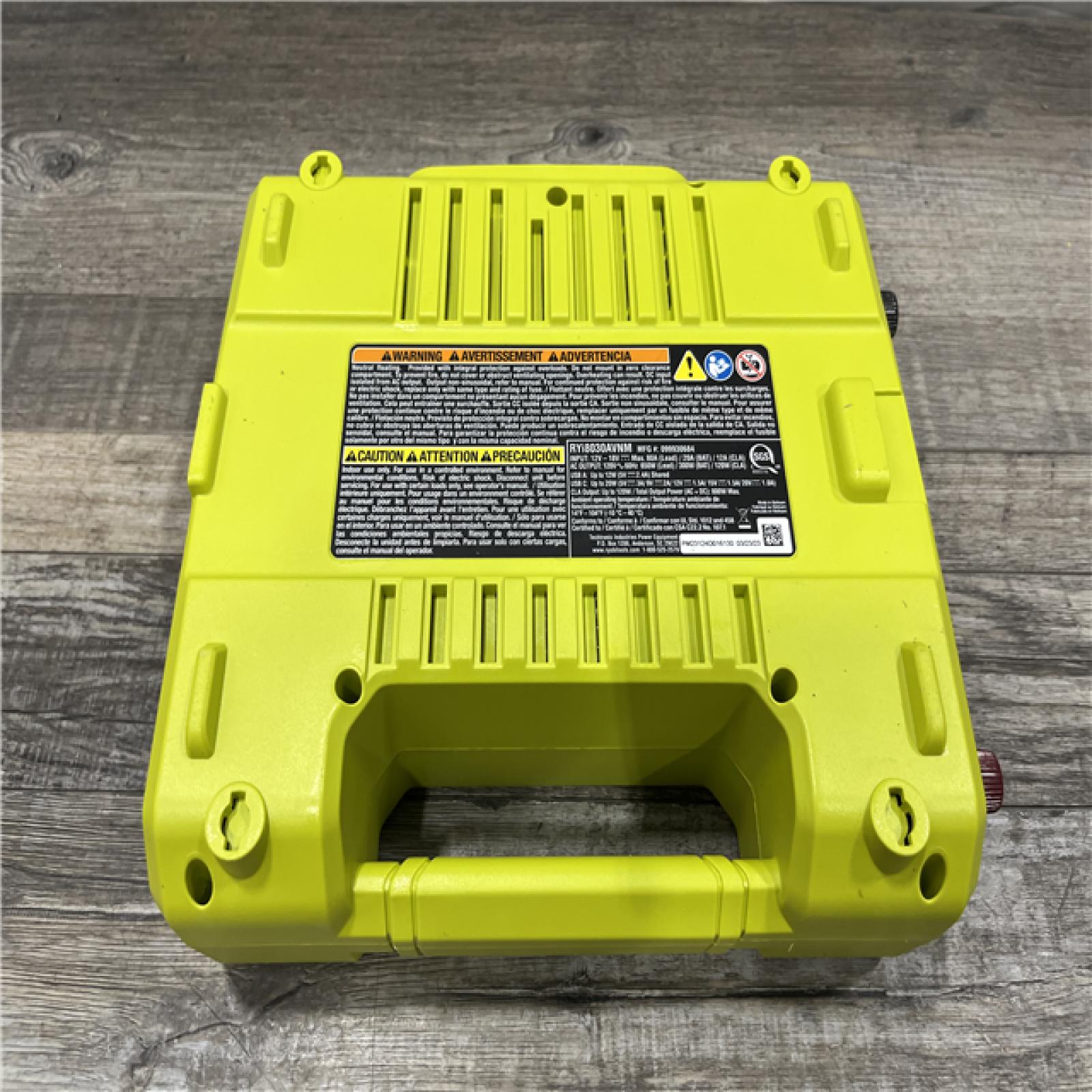 AS-IS RYOBI ONE+ 18V 800-Watt Max 12V Automotive Power Inverter with Dual USB Ports