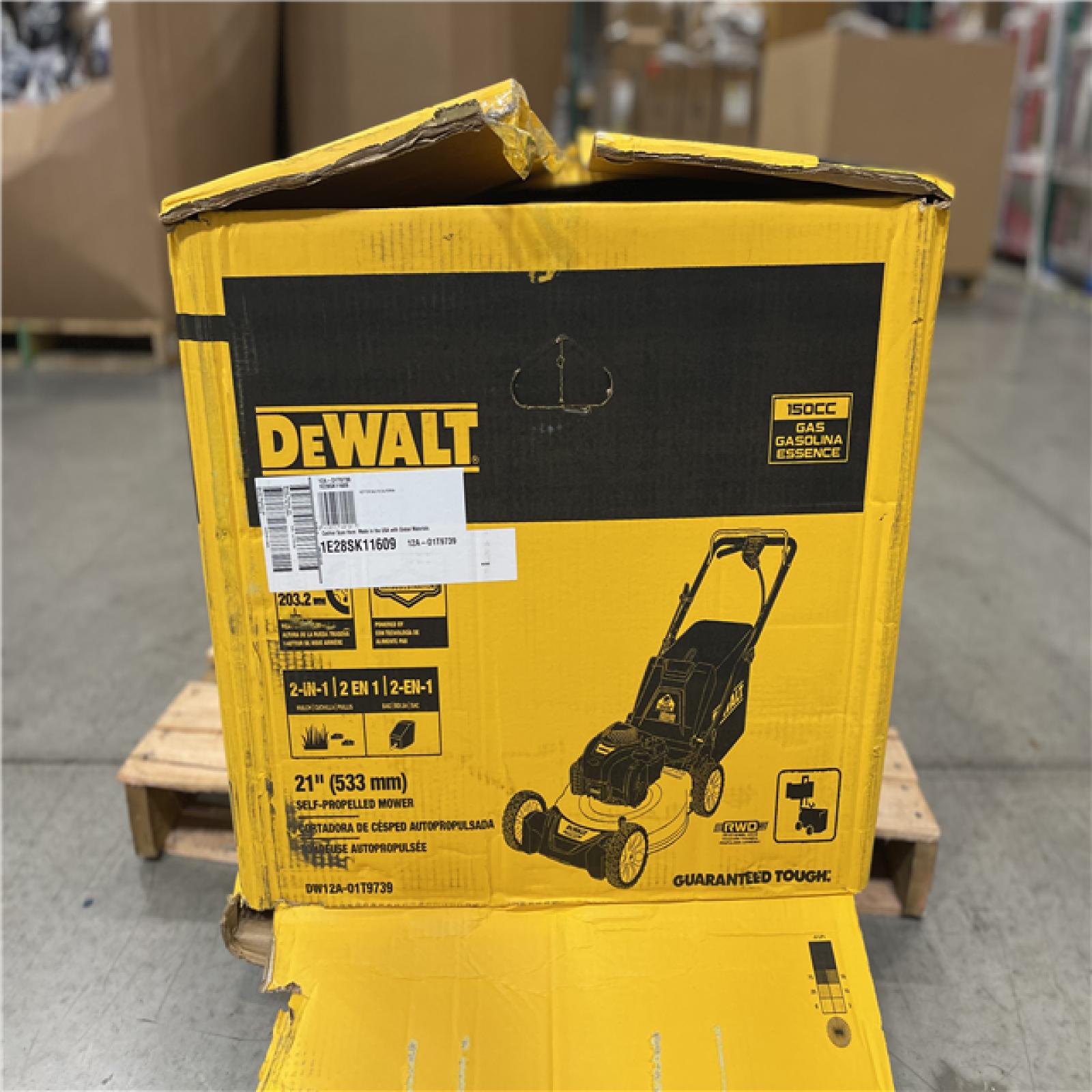 DALLAS LOCATION- DEWALT 21 in. 150cc Briggs and Stratton 625ex Engine GAS SELF PROPELLED LAWN MOWER