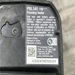 AS-IS RYOBI ONE+ HP 18V Brushless Cordless AirStrike 21° Framing Nailer (Tool Only)