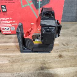 HOUSTON LOCATION - AS-IS Milwaukee 12-Volt Lithium-Ion Cordless Green 250 ft. 3-Plane Laser Level Kit