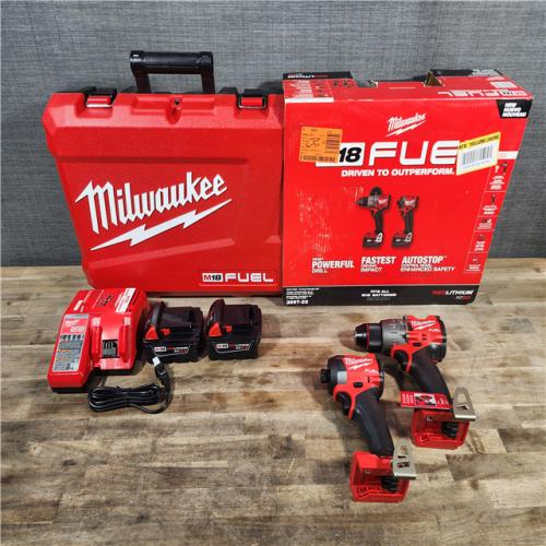 HOUSTON LOCATION - AS-IS (APPEARS LIKE NEW) MILWAUKEE FUEL 18V Lithium-Ion Brushless Cordless Hammer Drill and Impact Driver Combo Kit (2-Tool) with 2 Batteries