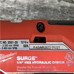 AS-IS Milwaukee FUEL SURGE 12V Lithium-Ion Brushless Cordless 1/4 in. Hex Impact Driver Compact Kit