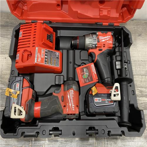 AS-IS Milwaukee FUEL 18V Lithium-Ion Brushless Cordless Hammer Drill and Impact Driver Combo Kit