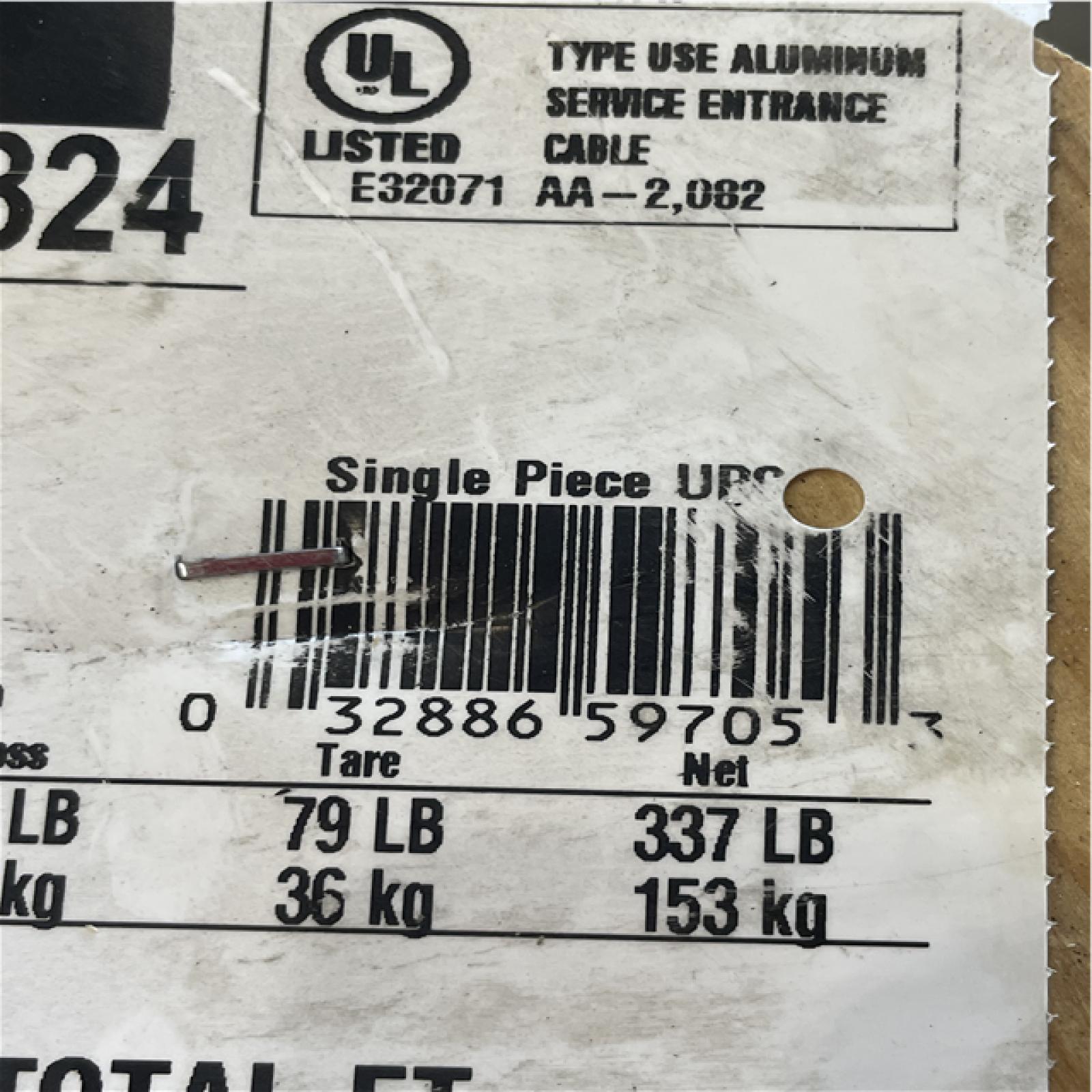 DALLAS LOCATION- Southwire 1000 ft. 2-2-2-4 Black Stranded AL Quad Dyke URD Cable
