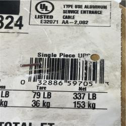 DALLAS LOCATION- Southwire 1000 ft. 2-2-2-4 Black Stranded AL Quad Dyke URD Cable