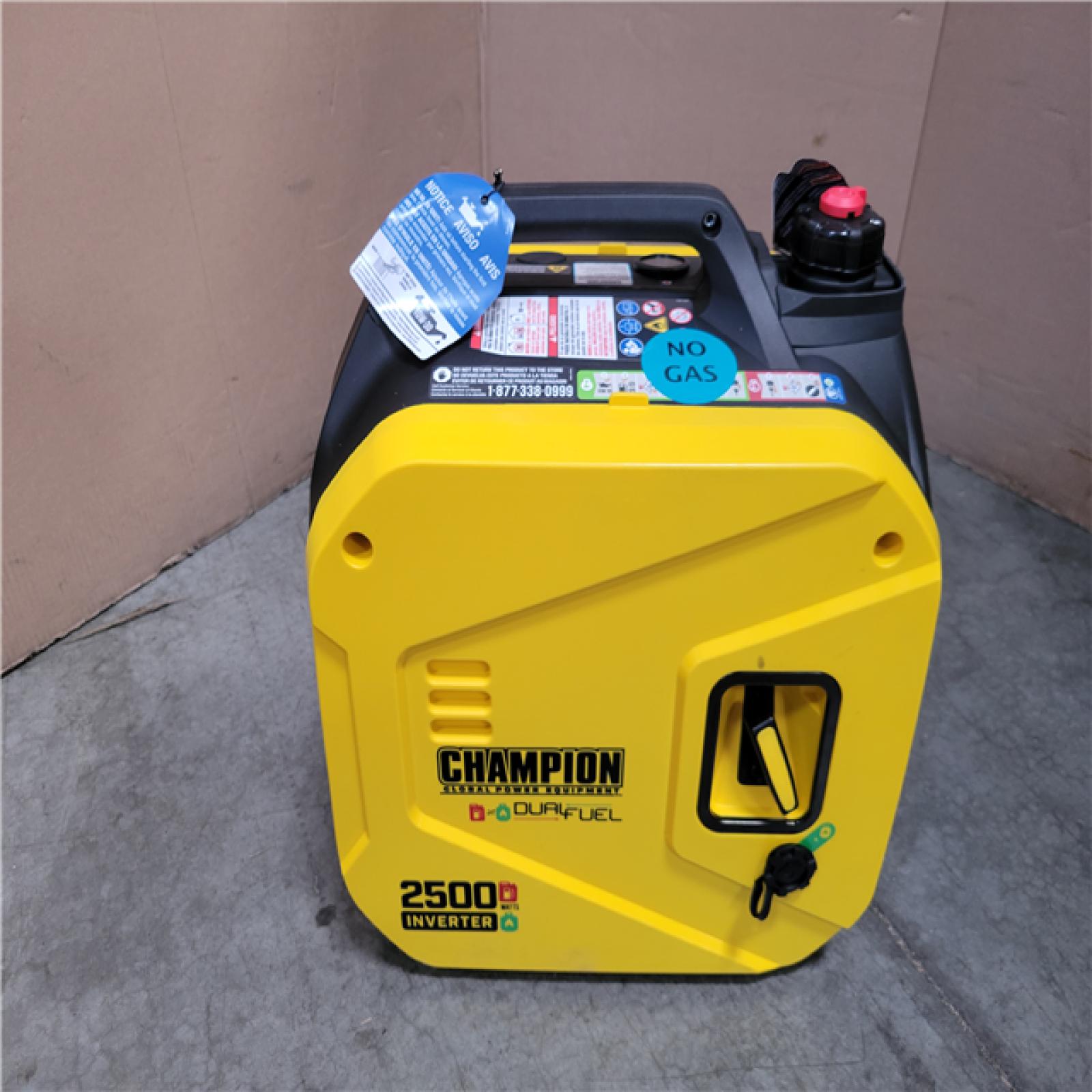 CALIFORNIA AS-IS LIKE NEW CHAMPION 2 500/1 850-WATT INVERTER GENERATOR
