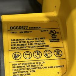 AS-IS DEWALT FLEXVOLT 60-Volt MAX 20 in. Brushless Cordless Battery Powered Chainsaw and Case (Tool with Case Only)