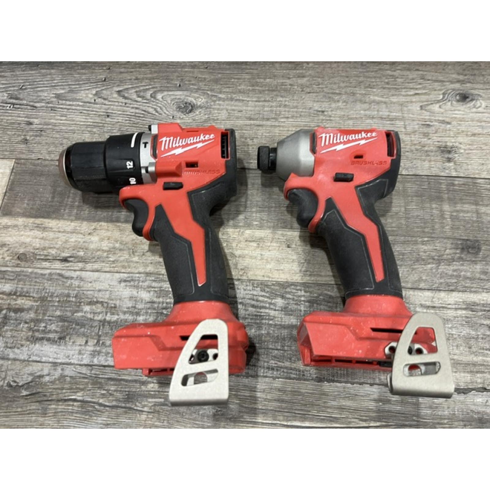 AS-IS Milwaukee 18-Volt Lithium-Ion Brushless Cordless Compact Hammer Drill/Impact Combo Kit