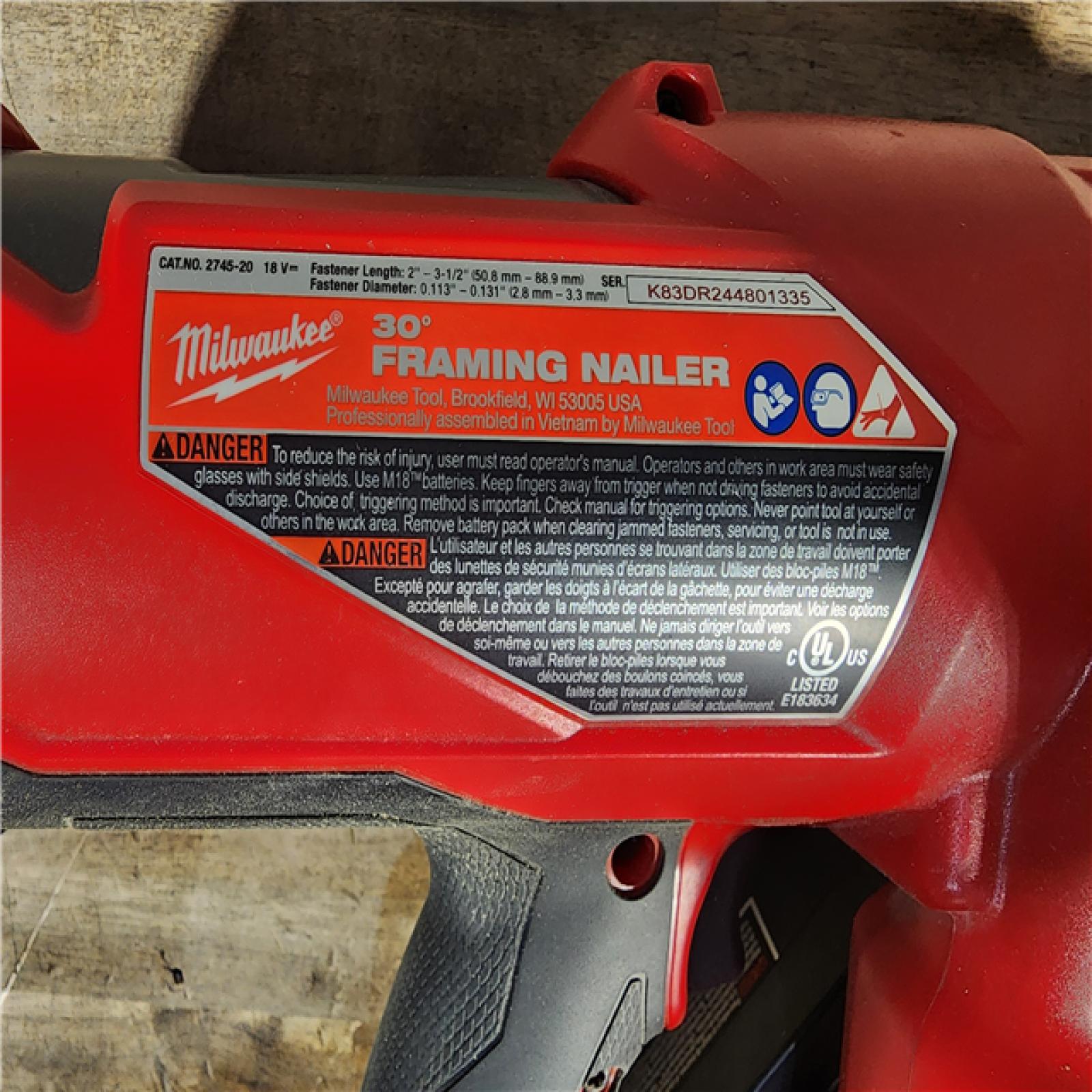 HOUSTON LOCATION - AS-IS M18 FUEL 3-1/2 in. 18-Volt 30-Degree Lithium-Ion Brushless Cordless Framing Nailer (Tool-Only)