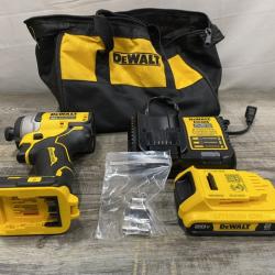 AS-IS DEWALT Atomic 20V Max Lithium-Ion Brushless Cordless Compact 1/4 in. Impact Driver Kit