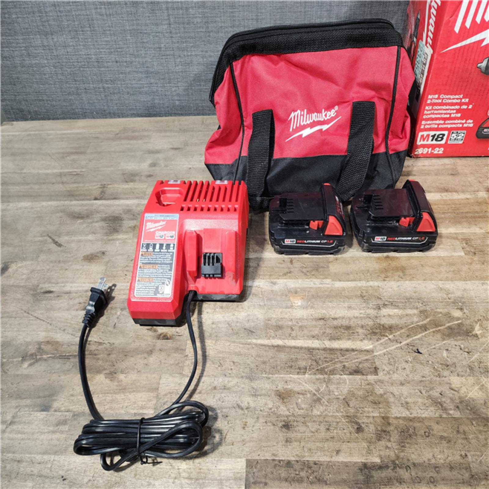 HOUSTON LOCATION - AS-IS Milwaukee M18 Brushed Cordless (2-Tool) Drill/Driver and Impact Driver Kit
